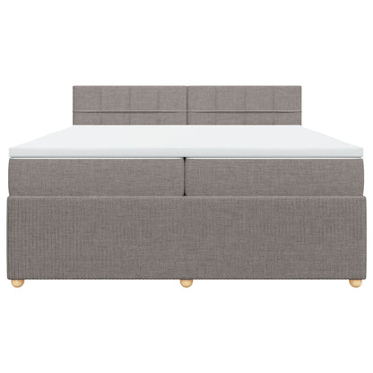 Boxspring met matras stof taupe 200x200 cm
