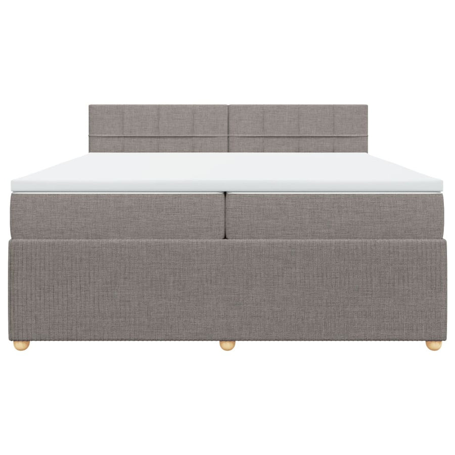 Boxspring met matras stof taupe 200x200 cm