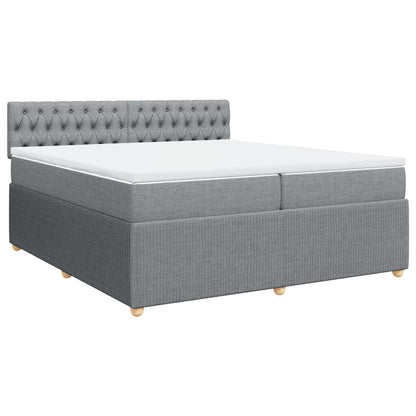 Boxspring met matras stof lichtgrijs 200x200 cm