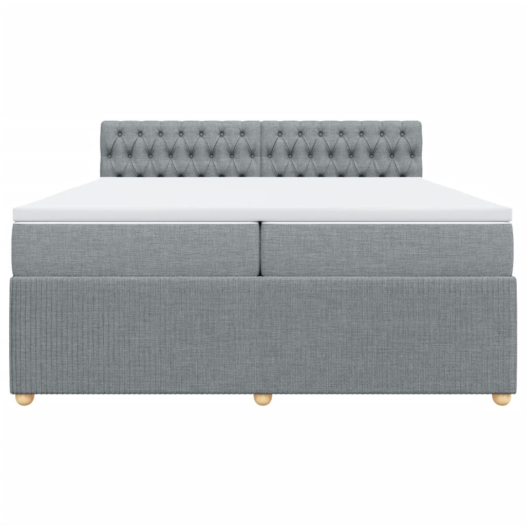 Boxspring met matras stof lichtgrijs 200x200 cm