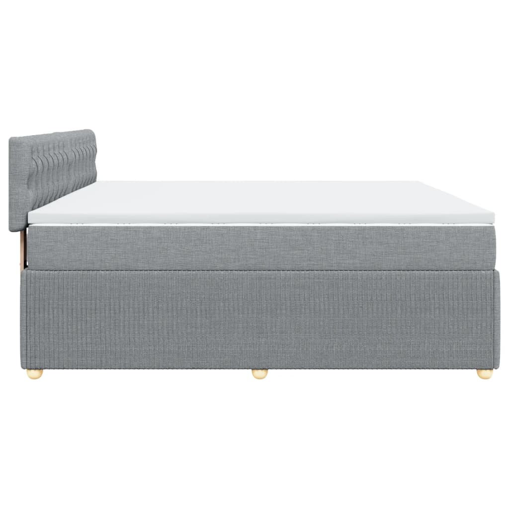 Boxspring met matras stof lichtgrijs 200x200 cm