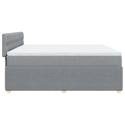 Boxspring met matras stof lichtgrijs 200x200 cm