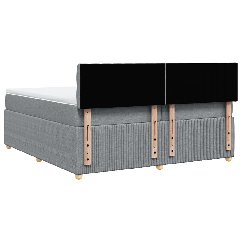 Boxspring met matras stof lichtgrijs 200x200 cm