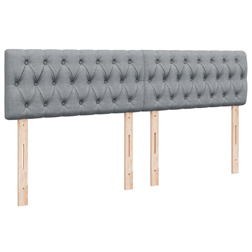 Boxspring met matras stof lichtgrijs 200x200 cm