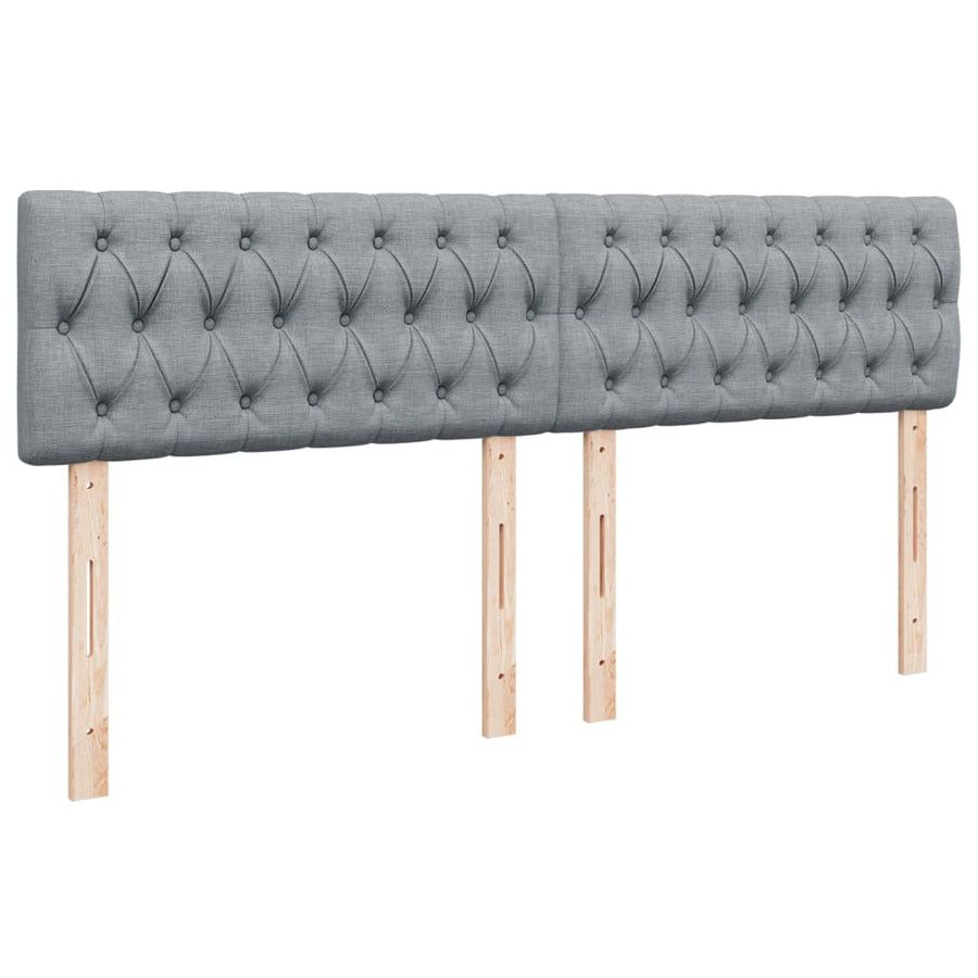Boxspring met matras stof lichtgrijs 200x200 cm