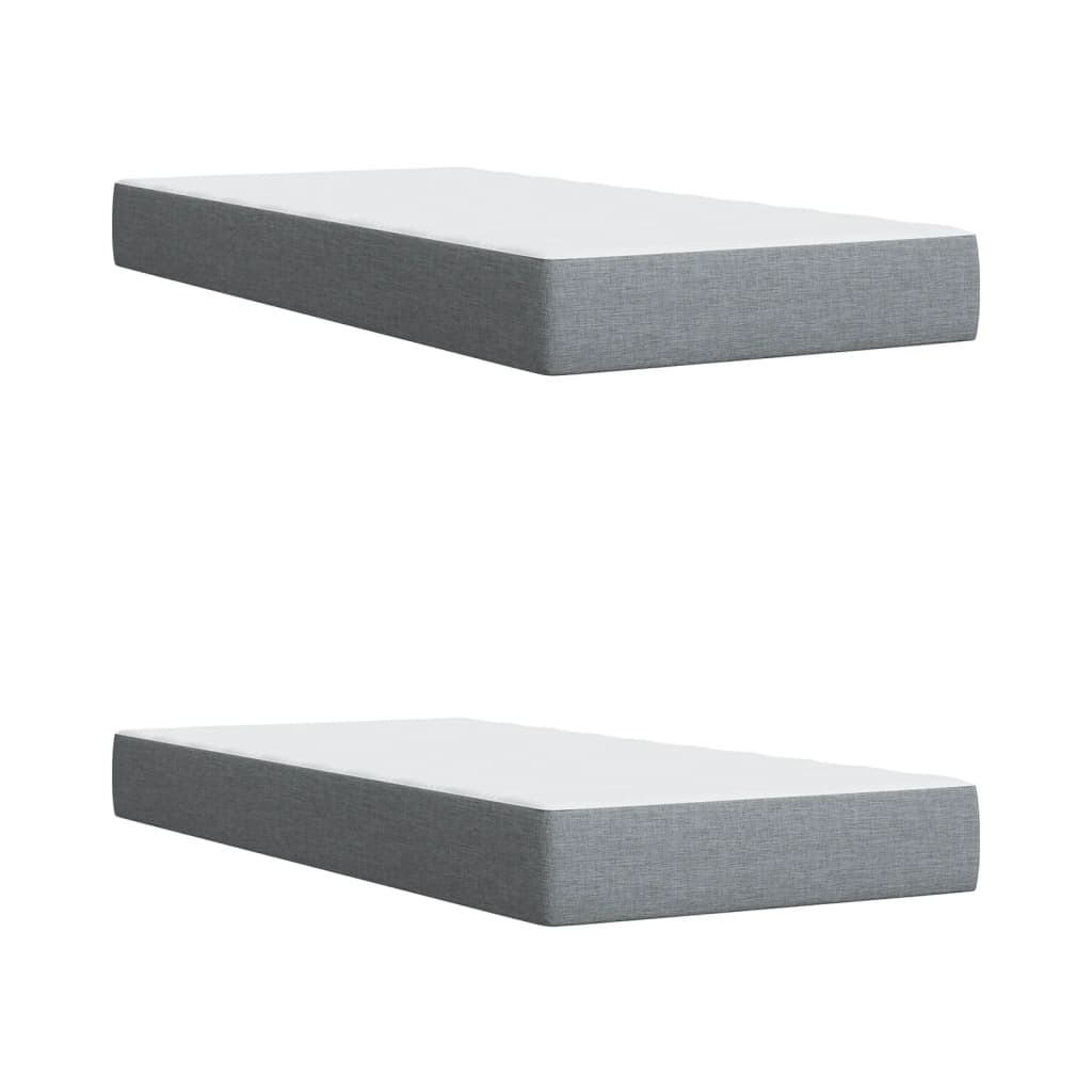 Boxspring met matras stof lichtgrijs 200x200 cm