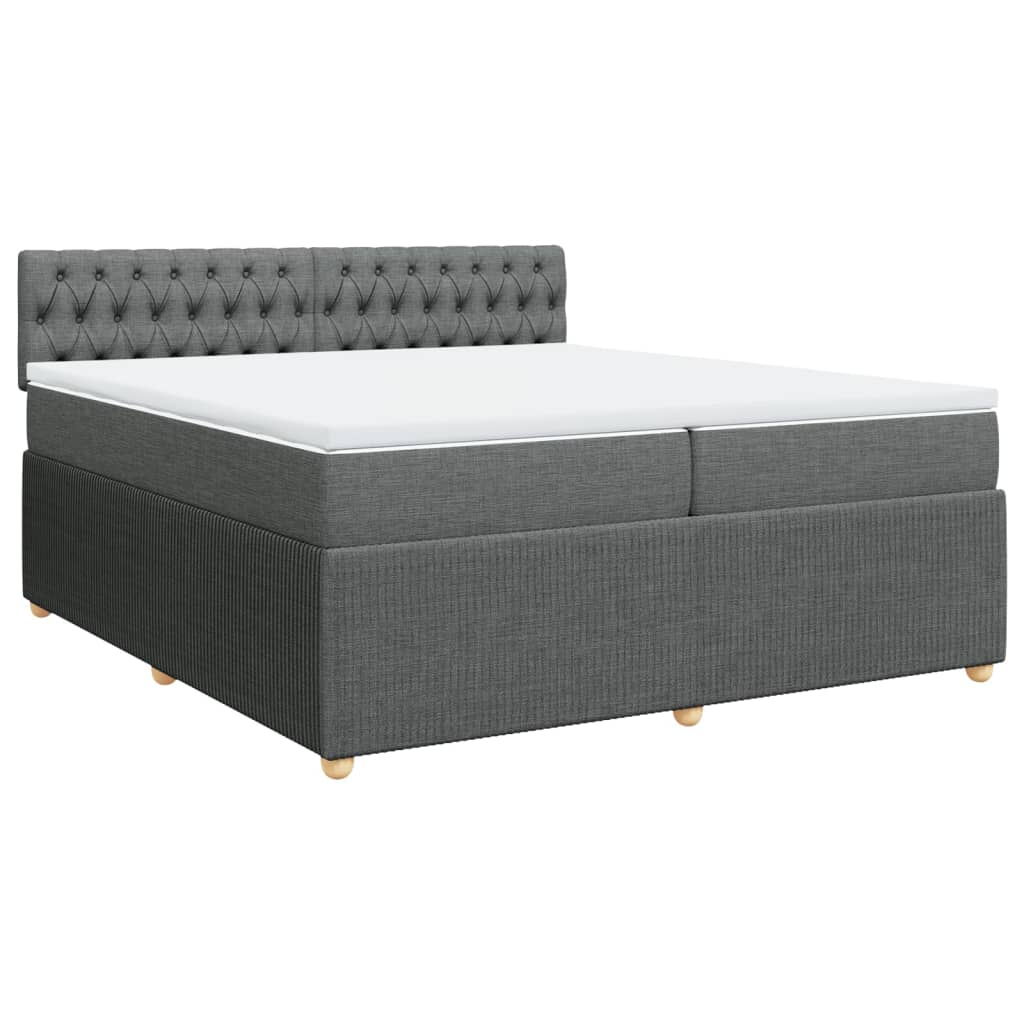 Boxspring met matras stof donkergrijs 200x200 cm