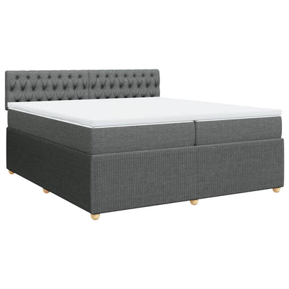 Boxspring met matras stof donkergrijs 200x200 cm