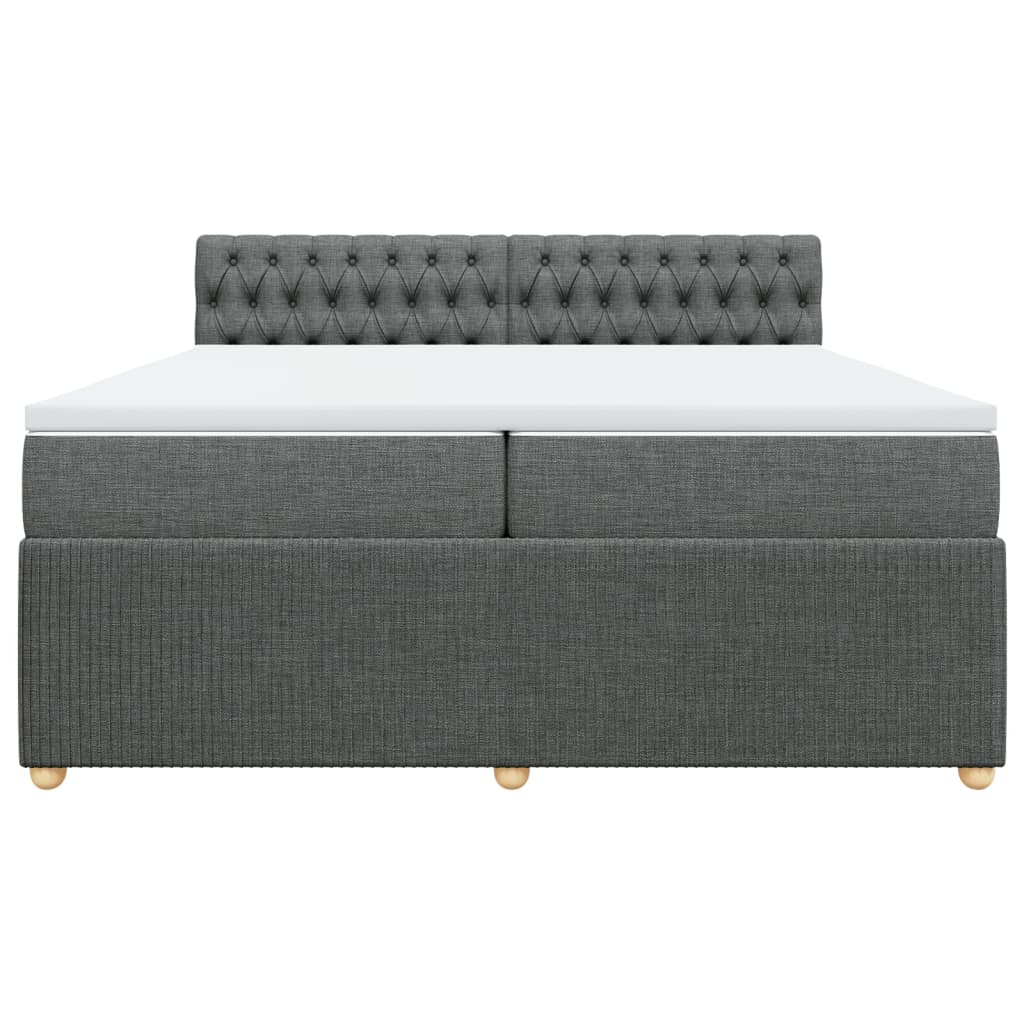 Boxspring met matras stof donkergrijs 200x200 cm
