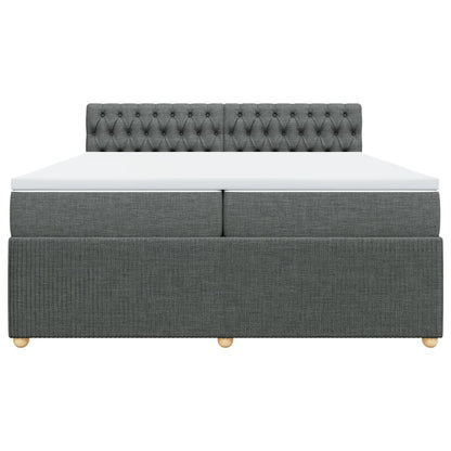 Boxspring met matras stof donkergrijs 200x200 cm