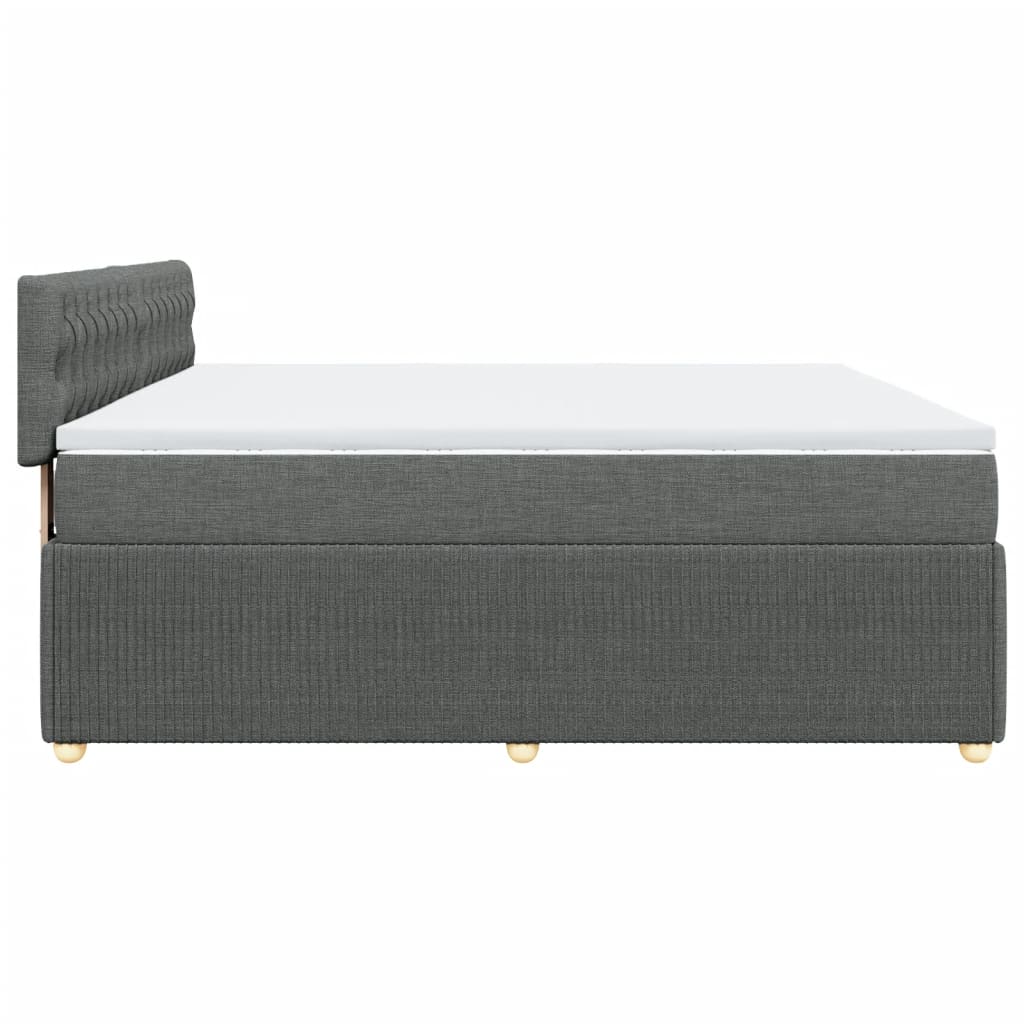 Boxspring met matras stof donkergrijs 200x200 cm