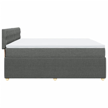 Boxspring met matras stof donkergrijs 200x200 cm
