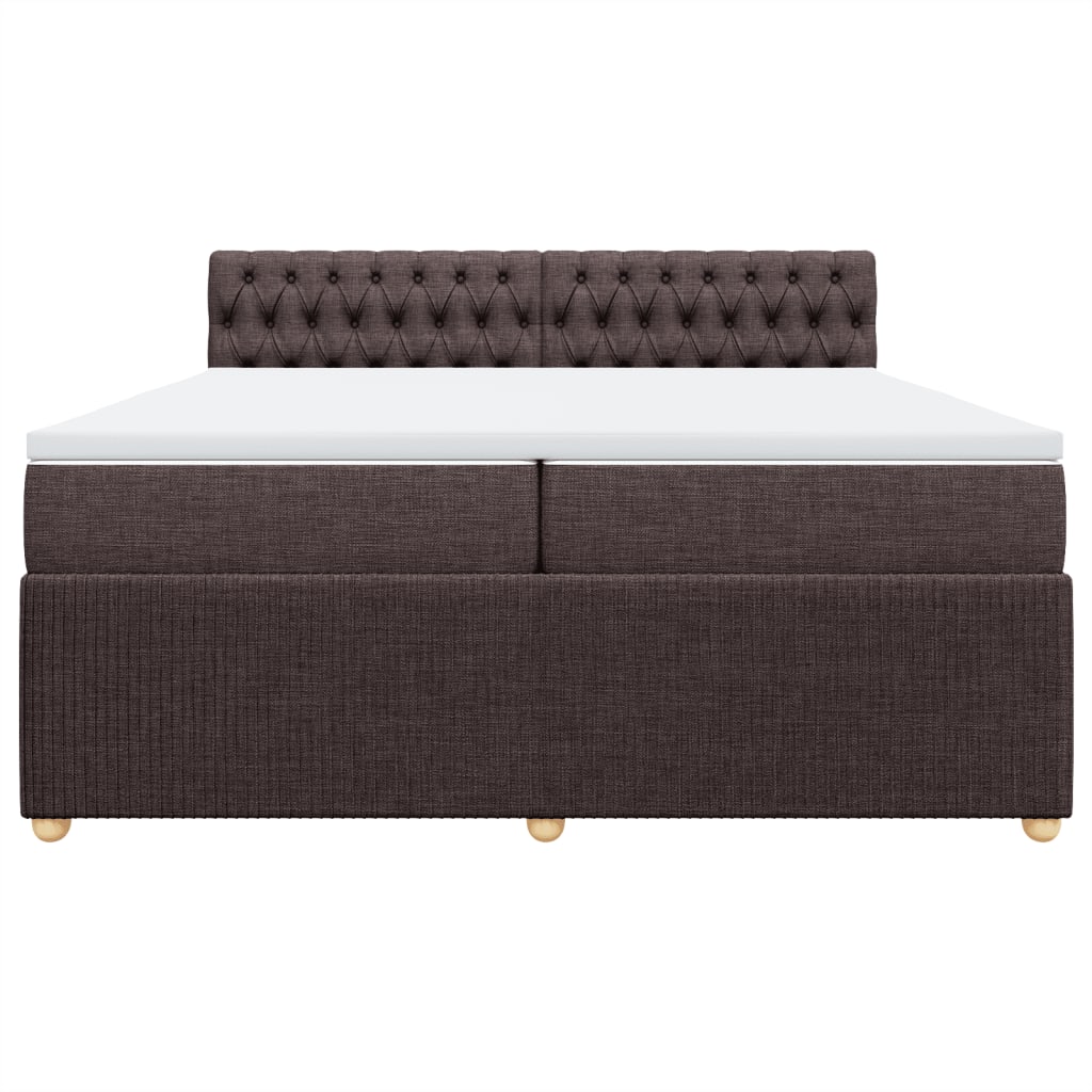 Boxspring met matras stof donkerbruin 200x200 cm
