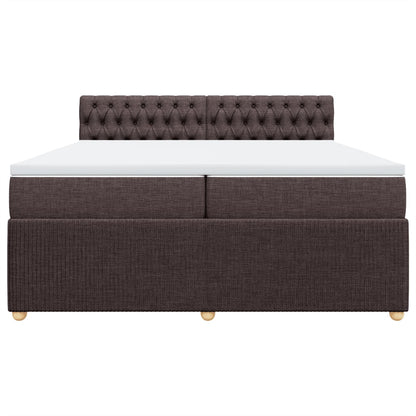 Boxspring met matras stof donkerbruin 200x200 cm