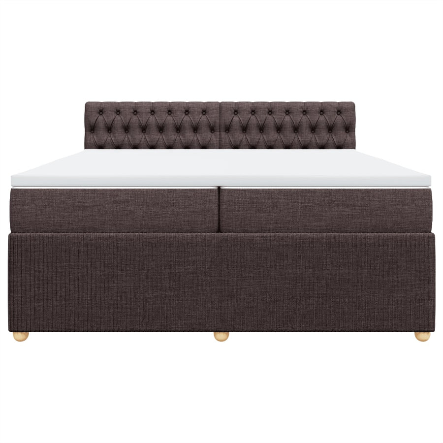 Boxspring met matras stof donkerbruin 200x200 cm