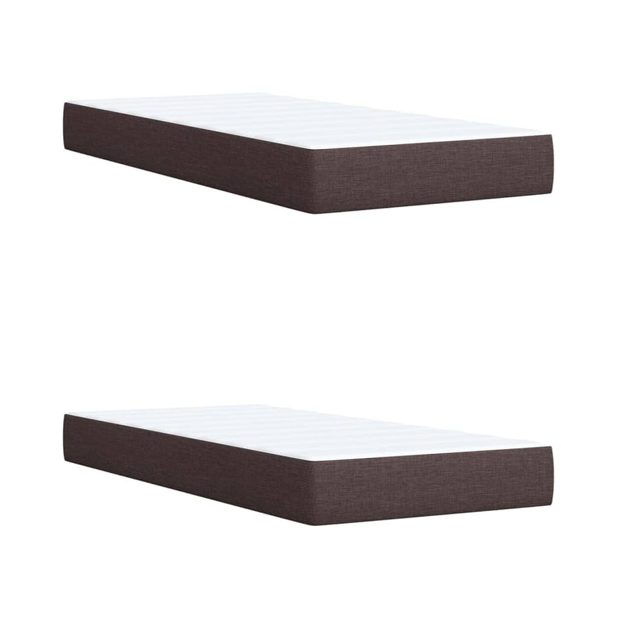 Boxspring met matras stof donkerbruin 200x200 cm