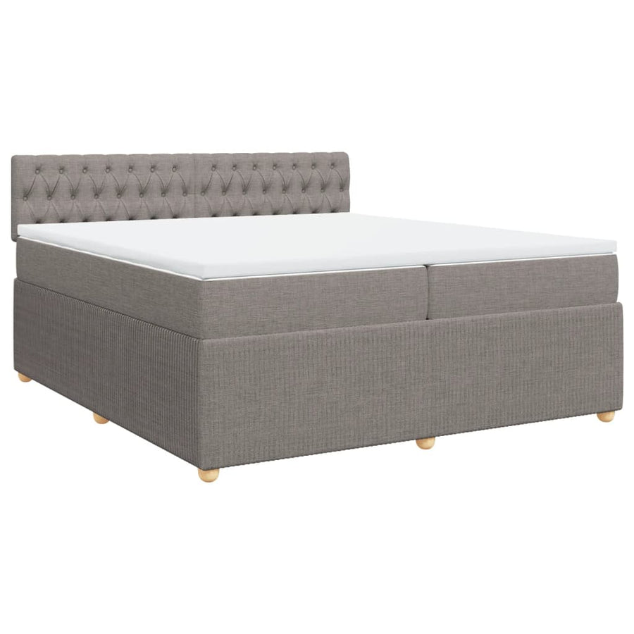Boxspring met matras stof taupe 200x200 cm