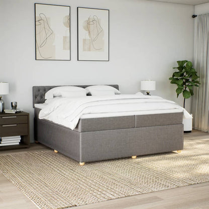Boxspring met matras stof taupe 200x200 cm