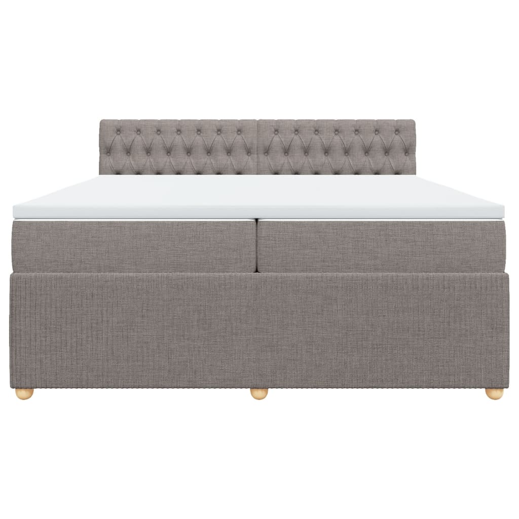 Boxspring met matras stof taupe 200x200 cm