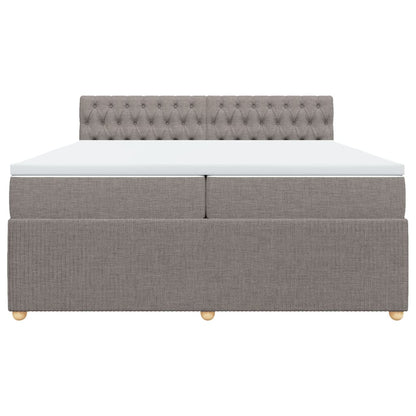 Boxspring met matras stof taupe 200x200 cm