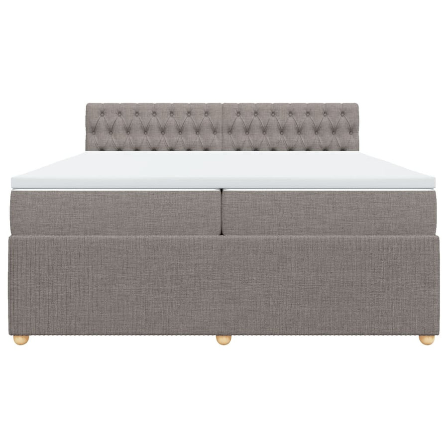 Boxspring met matras stof taupe 200x200 cm