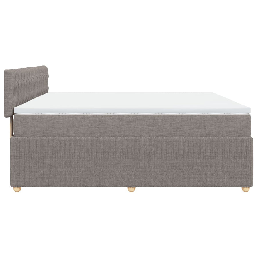 Boxspring met matras stof taupe 200x200 cm