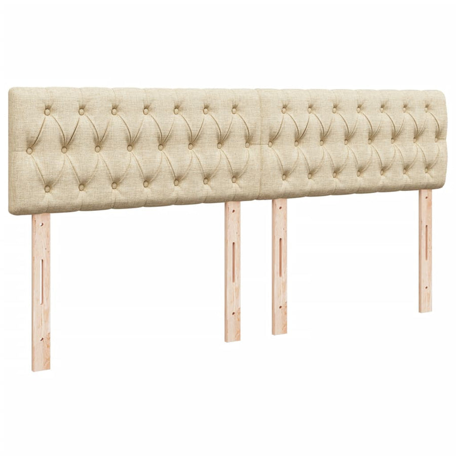 Boxspring met matras stof crèmekleurig 200x200 cm