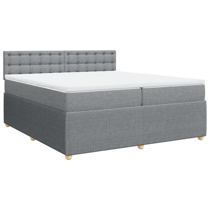 Boxspring met matras stof lichtgrijs 200x200 cm