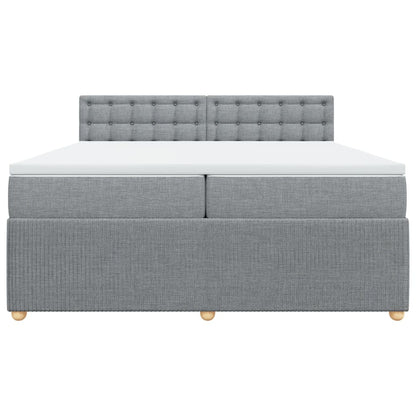 Boxspring met matras stof lichtgrijs 200x200 cm