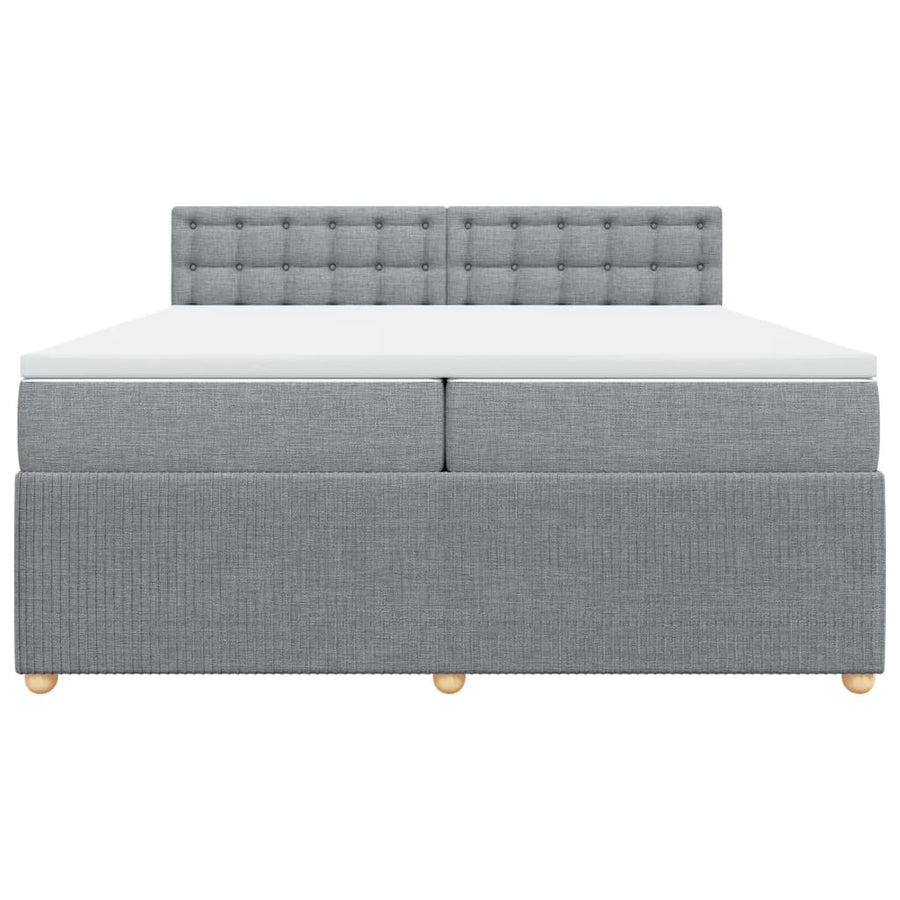 Boxspring met matras stof lichtgrijs 200x200 cm