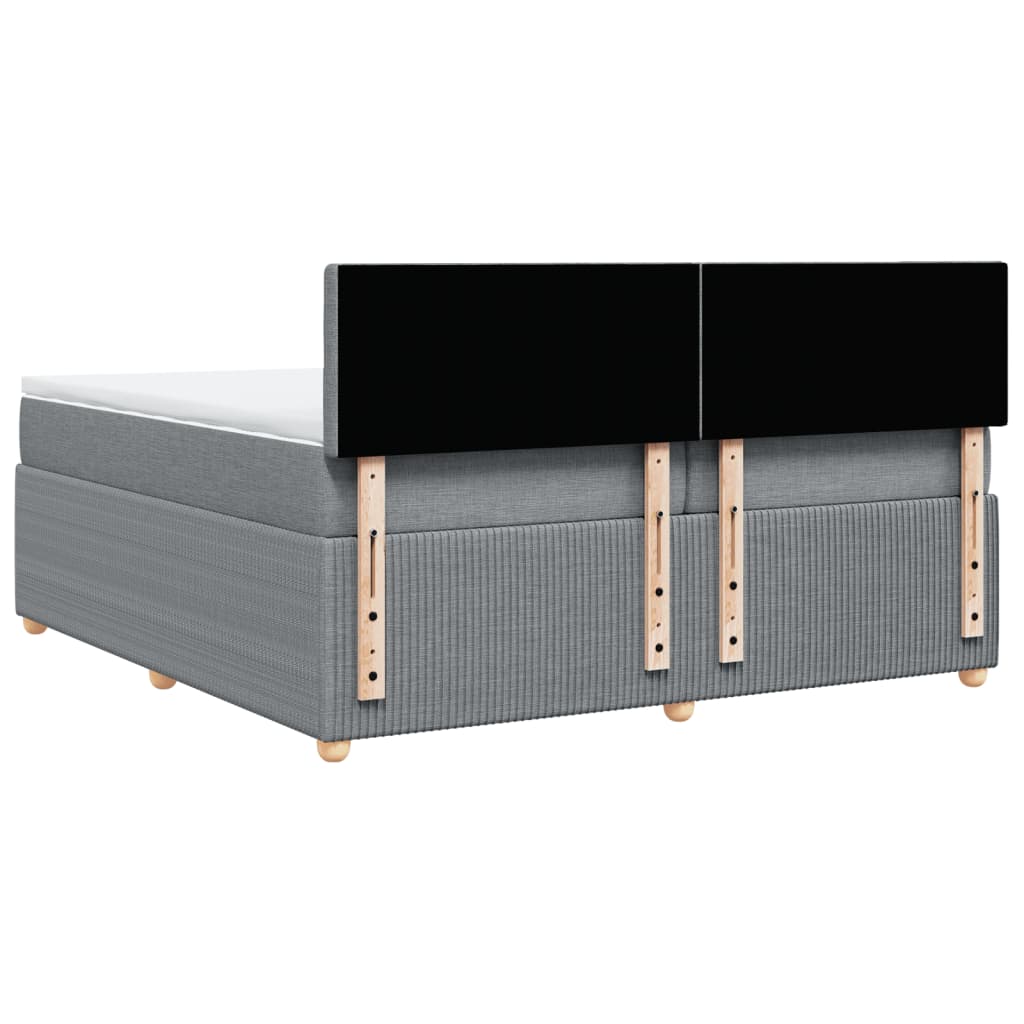 Boxspring met matras stof lichtgrijs 200x200 cm