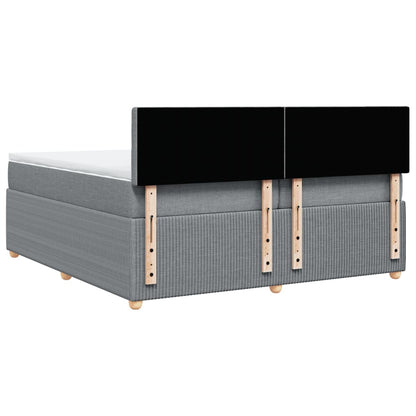 Boxspring met matras stof lichtgrijs 200x200 cm