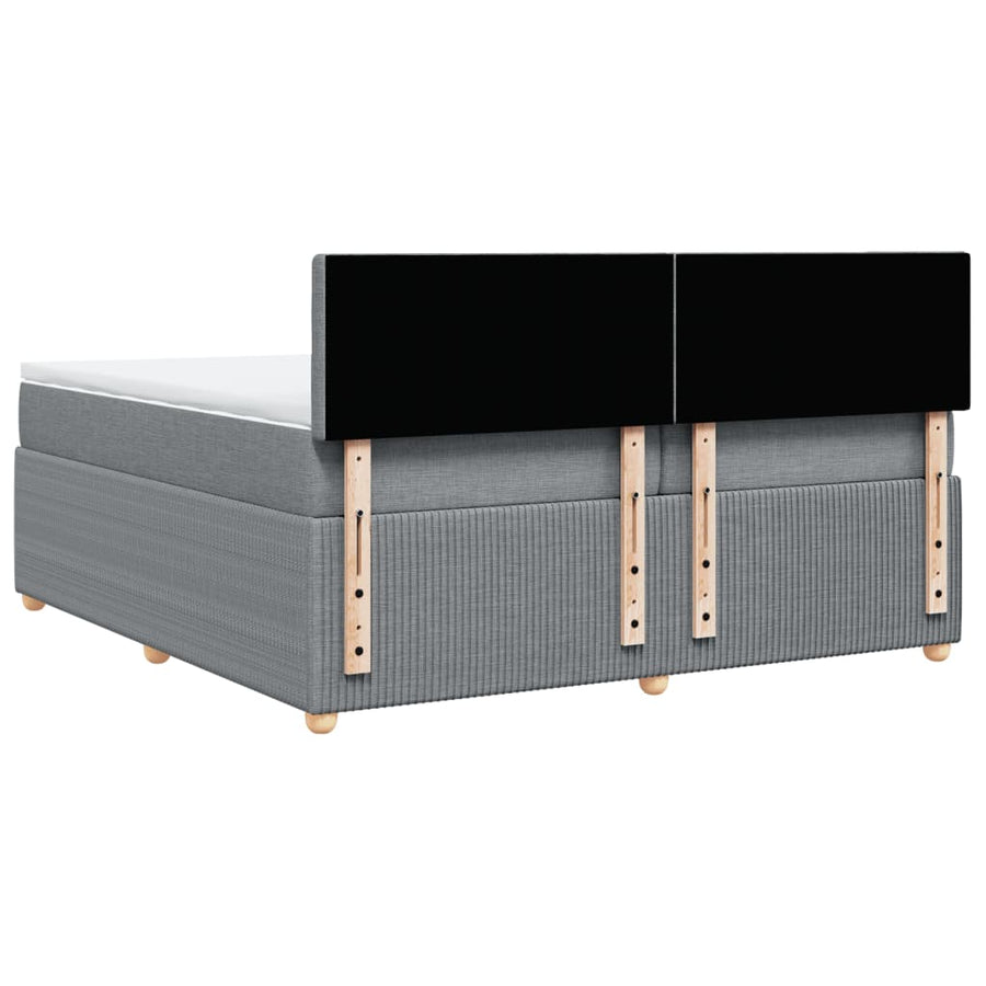 Boxspring met matras stof lichtgrijs 200x200 cm