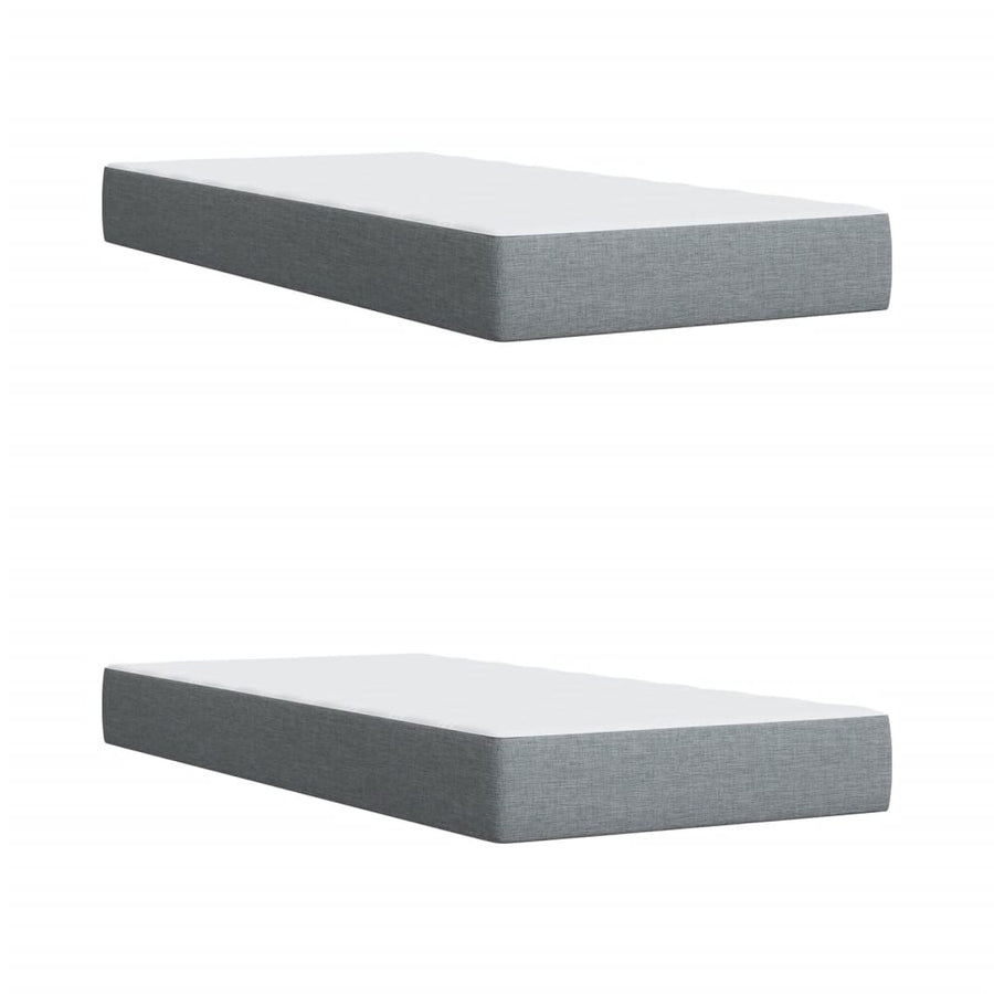 Boxspring met matras stof lichtgrijs 200x200 cm