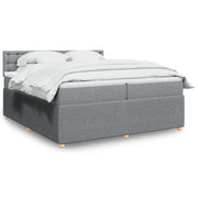 Boxspring met matras 200x200 cm lichtgrijs