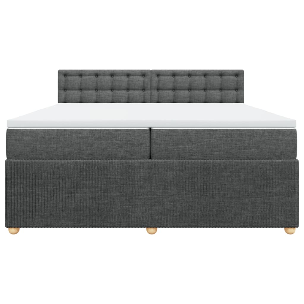 Boxspring met matras stof donkergrijs 200x200 cm