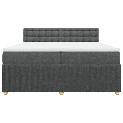 Boxspring met matras stof donkergrijs 200x200 cm
