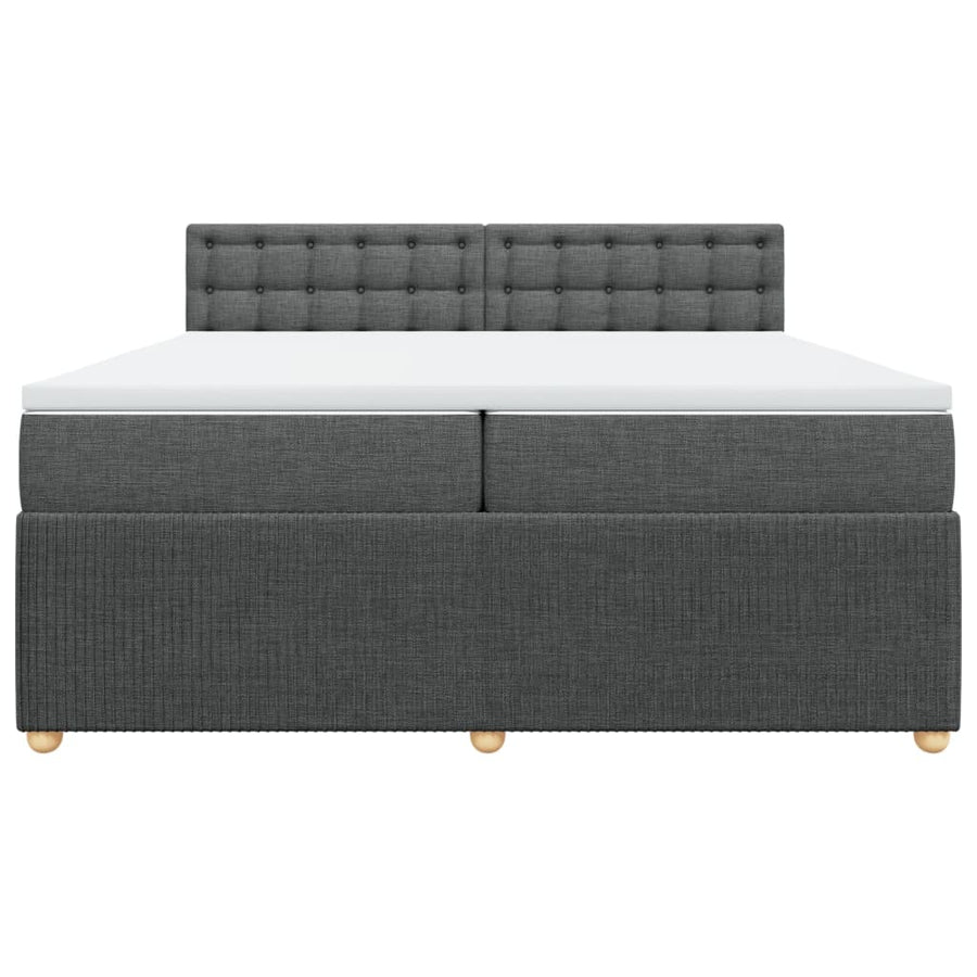 Boxspring met matras stof donkergrijs 200x200 cm