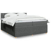 Boxspring met matras 200x200 cm donkergrijs