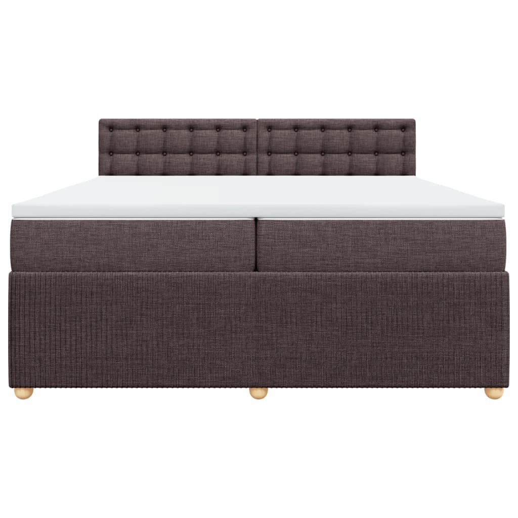 Boxspring met matras stof donkerbruin 200x200 cm