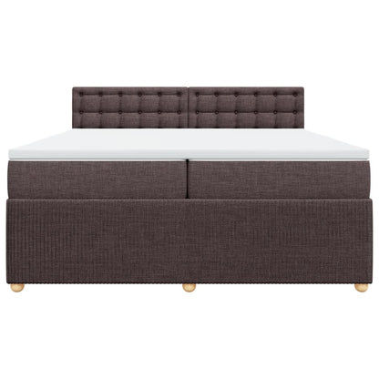 Boxspring met matras stof donkerbruin 200x200 cm