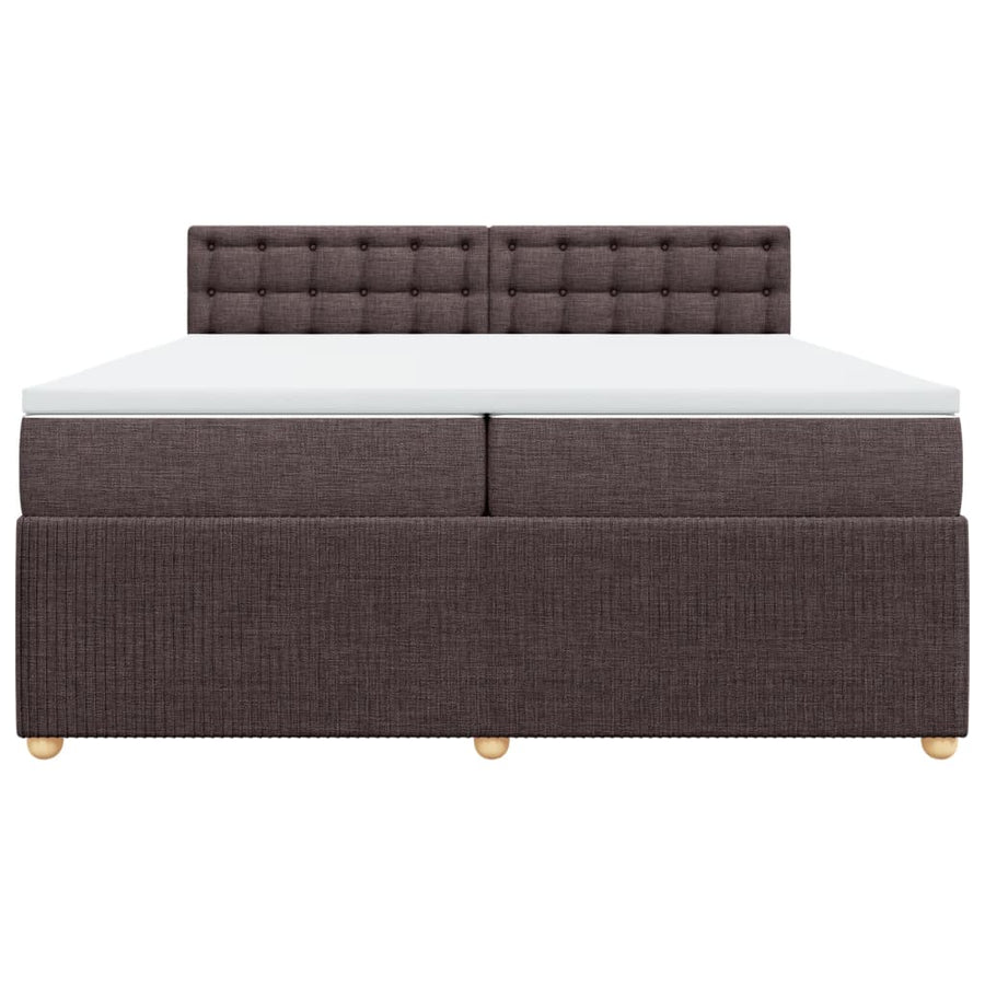Boxspring met matras stof donkerbruin 200x200 cm