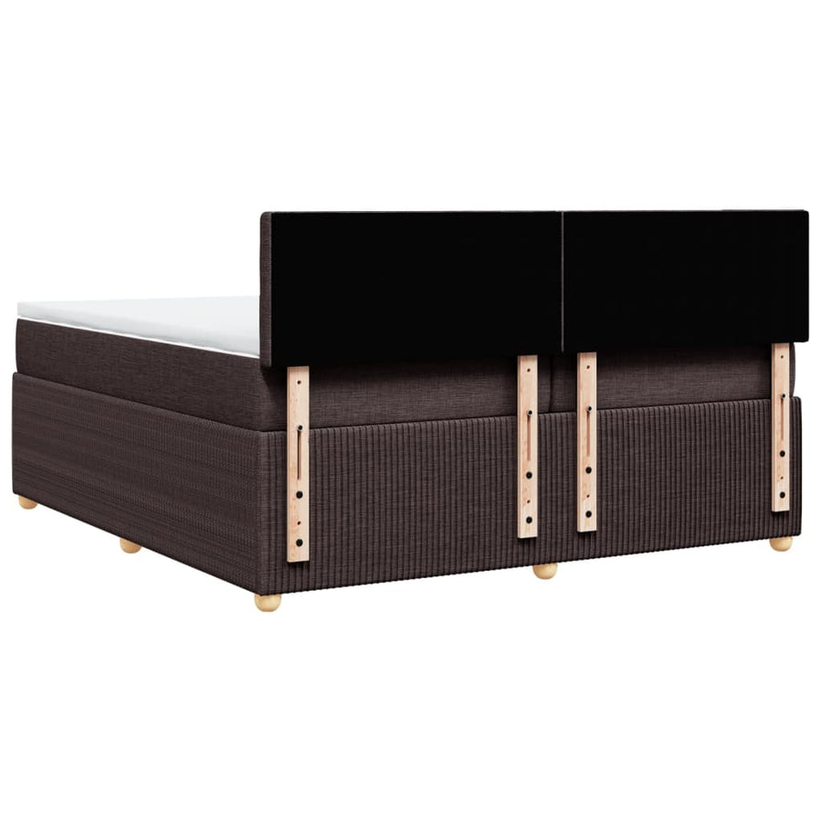 Boxspring met matras stof donkerbruin 200x200 cm