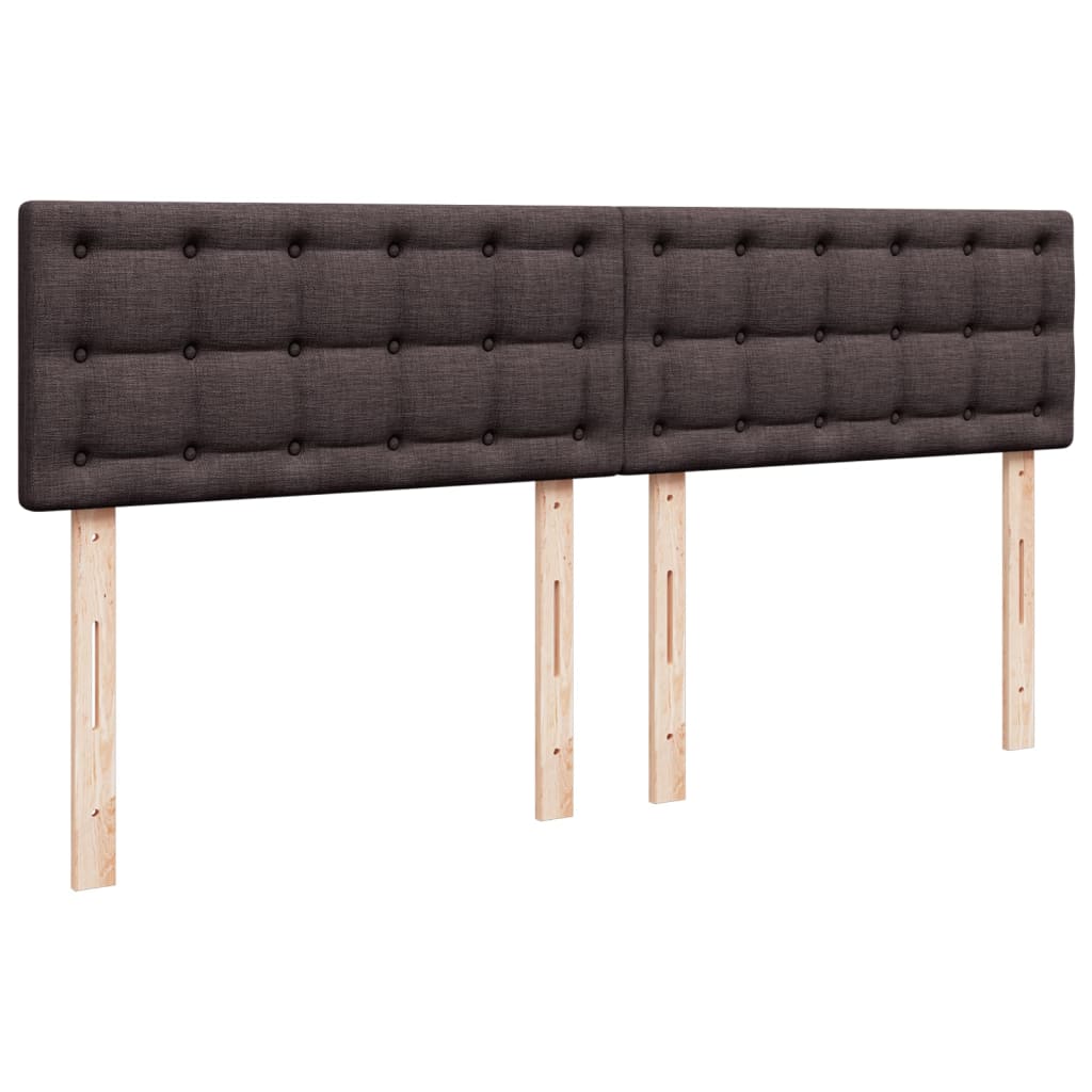 Boxspring met matras stof donkerbruin 200x200 cm