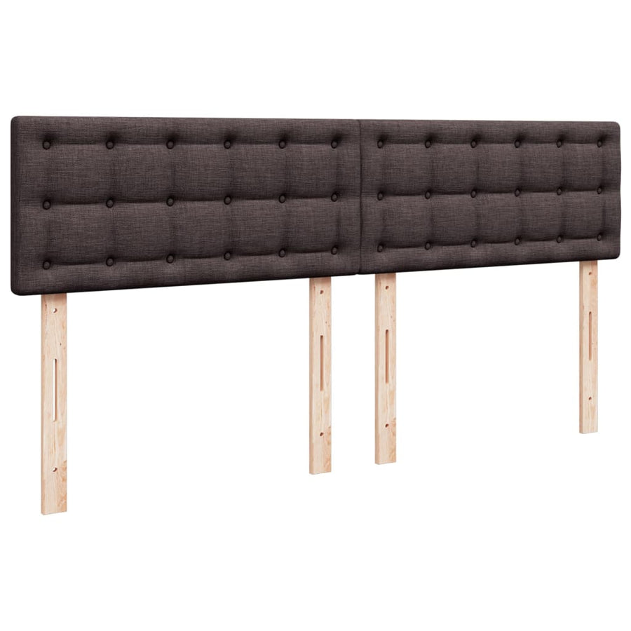 Boxspring met matras stof donkerbruin 200x200 cm