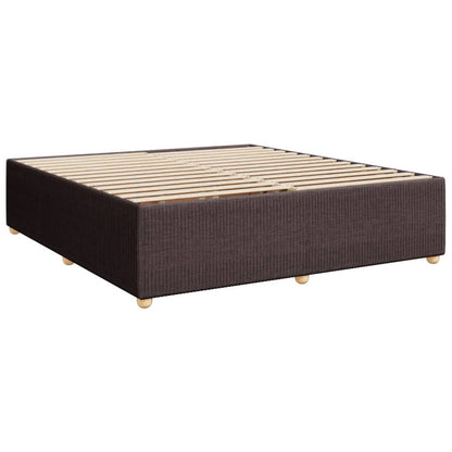 Boxspring met matras stof donkerbruin 200x200 cm