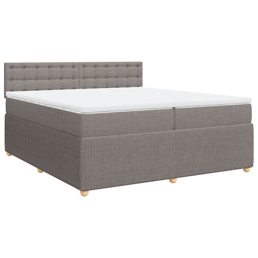 Boxspring met matras stof taupe 200x200 cm