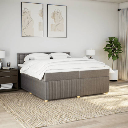 Boxspring met matras stof taupe 200x200 cm