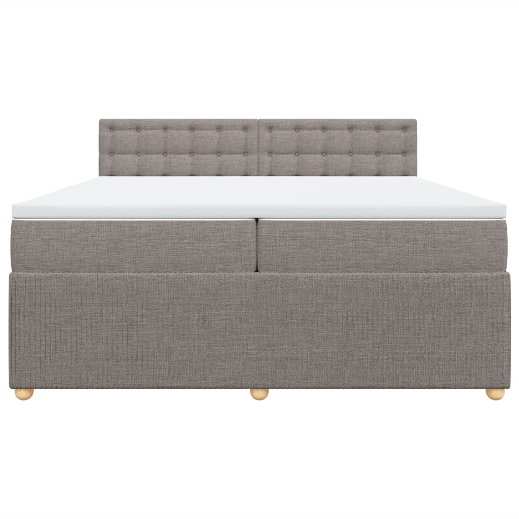 Boxspring met matras stof taupe 200x200 cm
