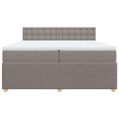 Boxspring met matras stof taupe 200x200 cm